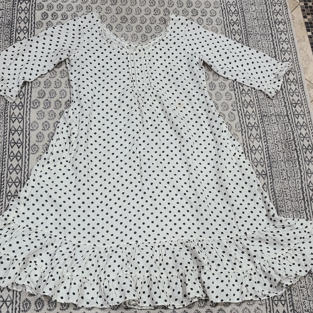 Hart's Desire Polka Dot Linen Midi Dress - Picture 2 of 12